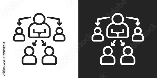 Executive Coaching Icon In Black And White Outline Style