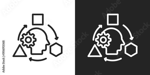 Adaptability Icon In Black And White Outline Style