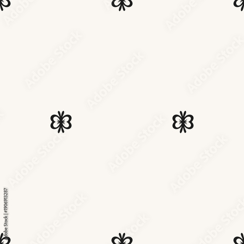 Wallpaper Mural Seamless minimal pattern with small abstract floral accents on white background Torontodigital.ca