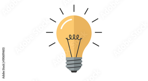 Bright yellow light bulb representing a creative idea and innovation concept.
