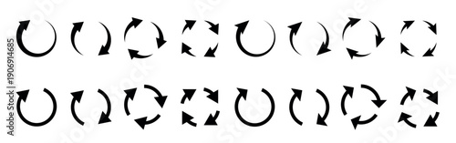 Circle arrow icon set. Arrow icon. Reload arrow icon symbol sign. Vector illustration
