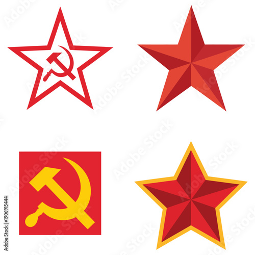 Vector Pack with Communism Symbols, Including Hammer and Sickle