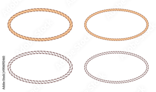 Oval Rope Pattern Frame Border Background Vector Illustration