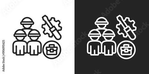 Labor Icon In Black And White Outline Style