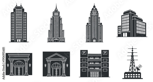 A set of decorative diamond shapes in black and white outline vector style, ideal for jewelry design and branding