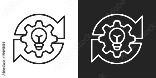 Implementation Icon In Black And White Outline Style