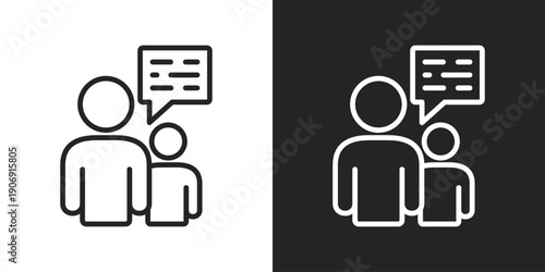 Assistant Icon In Black And White Outline Style