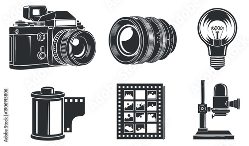 A collection of diverse character illustrations featuring different hairstyles and expressions in minimalist black and white vector style, suitable for branding and graphic design