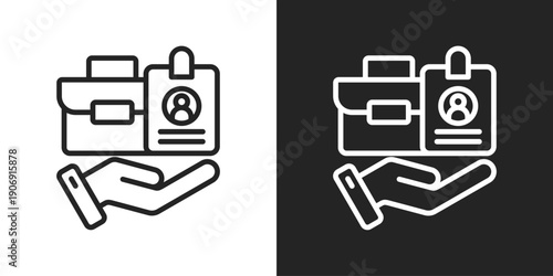 Competence Icon In Black And White Outline Style