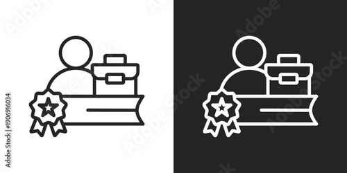 Profession Icon In Black And White Outline Style