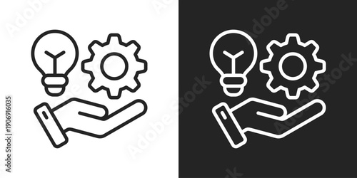 Solution Icon In Black And White Outline Style