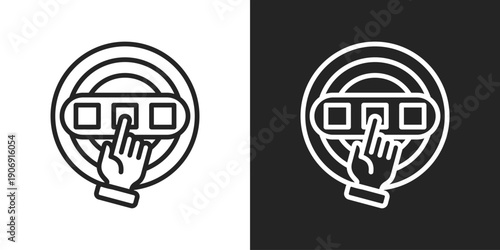 Goal Icon In Black And White Outline Style