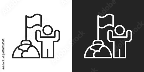 Independent Icon In Black And White Outline Style