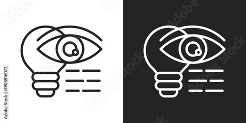 Vision Icon In Black And White Outline Style