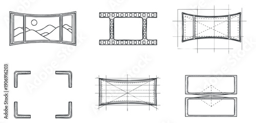 A collection of face mask icons featuring various designs in black and white outline vector style, ideal for beauty and wellness projects