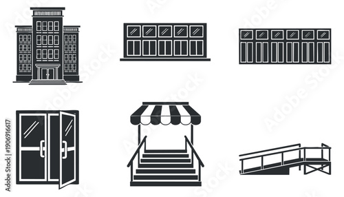 A collection of spa and skincare icons including a bar of soap, skincare products, and facial expressions in minimalist outline vector style, perfect for wellness and beauty projects