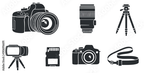 A collection of voting and data analysis icons in black and white outline style, suitable for election-related projects and informational graphics