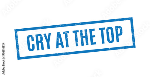 blue distressed rectangular rubber stamp with cry at the top text for trading psychology market sentiment