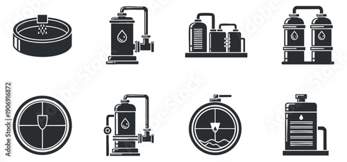 A set of skincare and beauty icons featuring hands applying products, night cream, toner, and relaxation elements in minimalist outline vector style, ideal for wellness and beauty branding