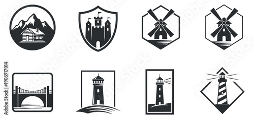 A collection of decorative frames with nature-inspired designs featuring leaves, branches, and antlers in black outline vector style, perfect for invitations and seasonal designs