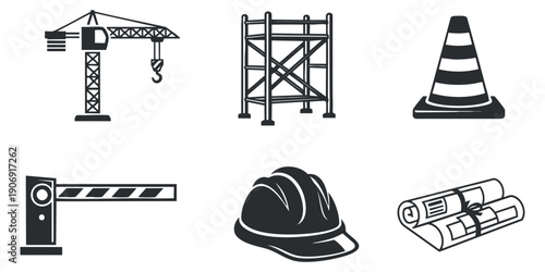 A collection of eight virtual reality headsets in minimalist outline vector style, ideal for technology and gaming branding