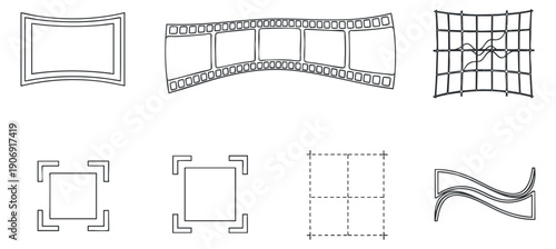 A collection of various smart speakers and voice assistants in minimalist line vector style, perfect for technology and audio-related projects