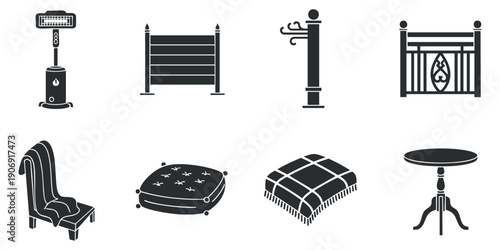 A collection of skincare and soap icons featuring various bottles, tubes, and foaming elements in outline vector style, suitable for beauty and hygiene branding