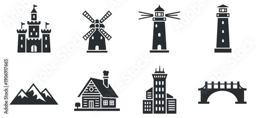 A collection of NFT-related icons including a diamond, wallet, shopping cart, and digital art in minimalist vector style, ideal for technology and finance projects