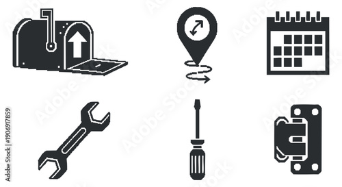 A collection of digital technology and NFT icons in clean outline vector style, ideal for tech and creative projects