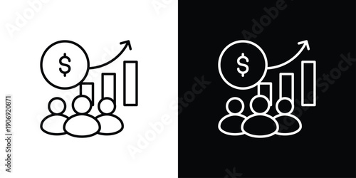 Sales agent Icon Sheet Multiple Style Collection Isolated Vector