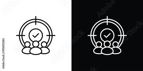 Target Icon Sheet Multiple Style Collection Isolated Vector