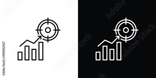 Goal Icon Sheet Multiple Style Collection Isolated Vector