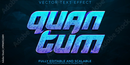 Quantum text on dark background with blue purple gradient