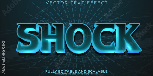 Blue shock text on dark background