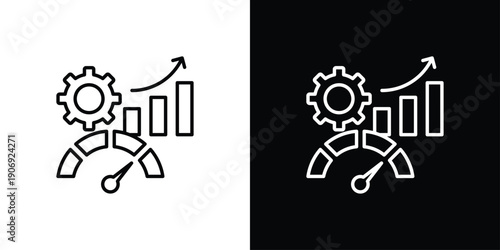 Performance Icon Sheet Multiple Style Collection Isolated Vector