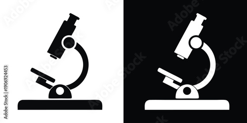 microscope silhouette vector, lab microscope icon