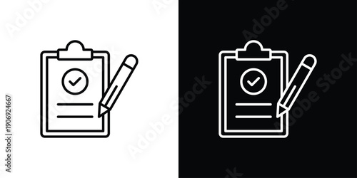 Checklist Icon Sheet Multiple Style Collection Isolated Vector