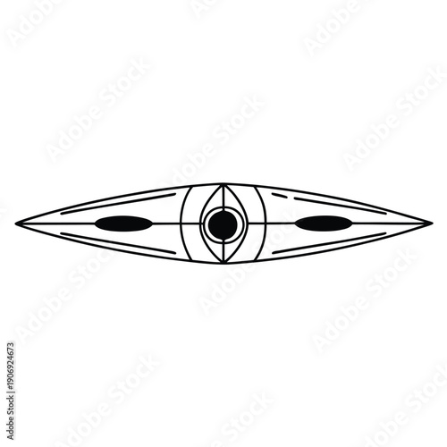 Black and white abstract eye with surrounding symmetrical