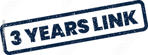 A grunge effect rubber stamp emphasizing three years of connection, partnership, or digital networking on a platform