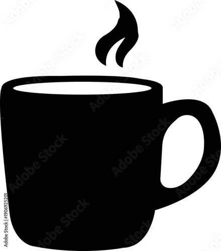 Hot drink icon.Espresso icon. Strong coffee in espresso cup and smoke. Vector Illustration,A cup of hot cafe coffee or caffeine drink flat vector icon for food apps and websites.