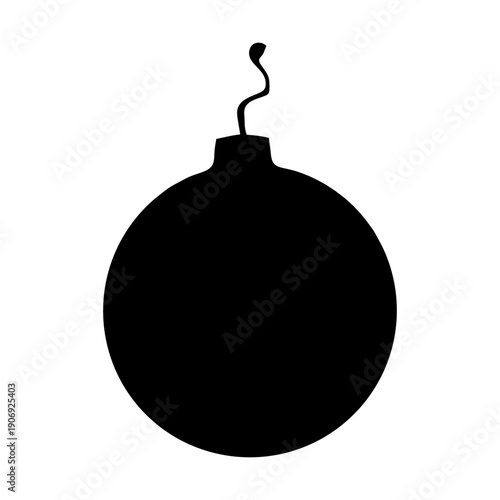 Isolated black sphere bomb vector illustration featuring a burning fuse and metal texture as a dangerous explosive war symbol on a white background
