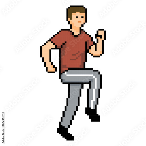Cuadro en lienzo Man Running Jogging Outdoor Exercise Pixel