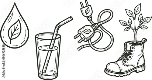 Environmental protection social media story templates for green lifestyle