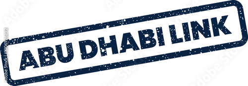 A textured stamp effect with the words Abu Dhabi Link in a rectangular shape, conveying connection
