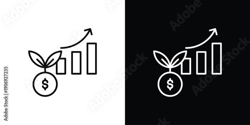 Profit growth Icon Sheet Multiple Style Collection Isolated Vector