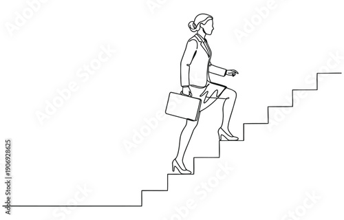  businesswoman climb up stair to the top to reaching to grab precious reward. 