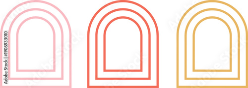 Colorful concentric arch vector illustration, geometric design pattern, symmetry concept, minimal abstract art, creative stock content for decorative, modern, artistic projects