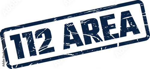 Designated 112 area stamp with a vintage grunge texture, marking a specific location or zone