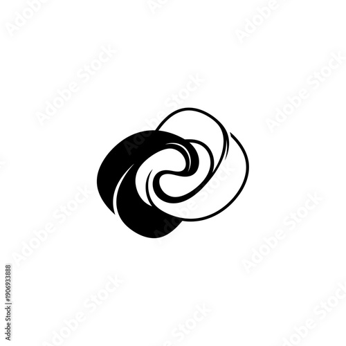 Abstract black and white symbol of harmony and balance, yin yang concept