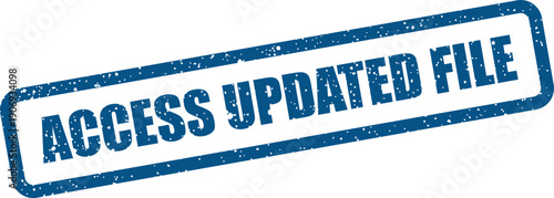 Distressed blue rubber stamp symbol used to indicate a document or digital asset has been successfully modified